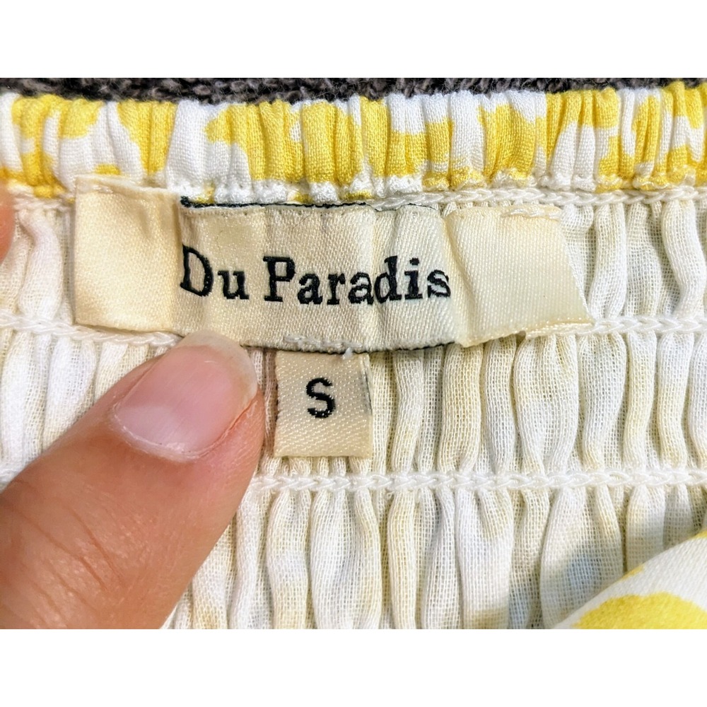 Du Paradis Animal Print Cotton Voile Fit & Flare Yellow Sundress Size Small NWOT - Picture 5 of 10
